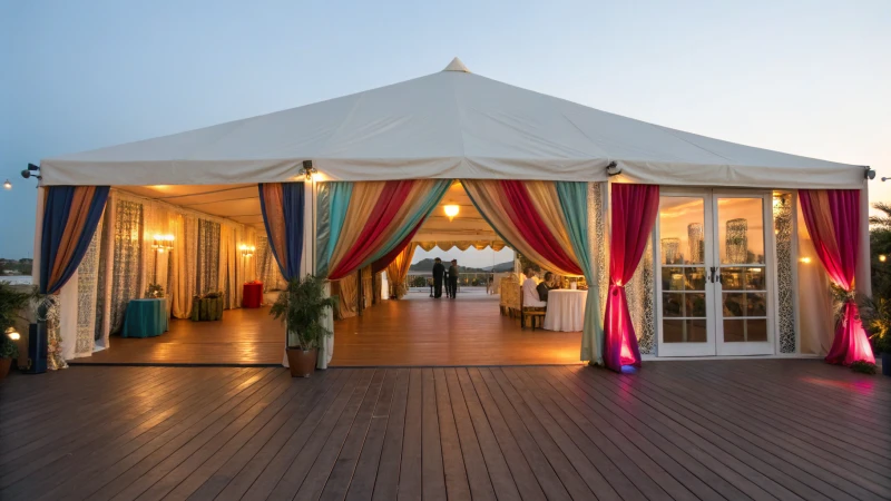 Elegant outdoor marquee tent for an event