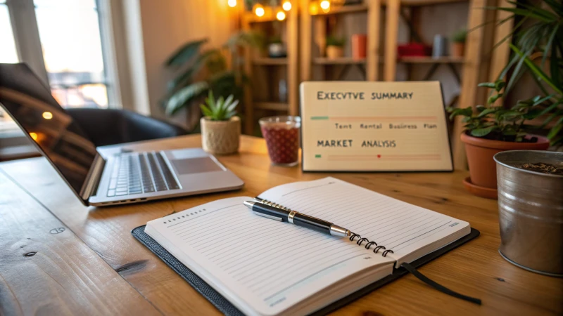 A professional workspace with a notebook and laptop