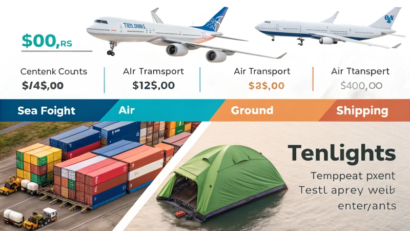 Infographic comparing shipping methods for tents