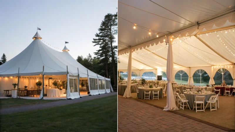 Comparison of marquee and frame tent interiors